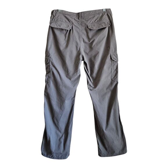 ZARA Women's 14 Cargo Pants Khaki Green Straight 6 Pockets High Waist Cotton 36 - Picture 6 of 7